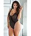 Allure Diva by Allure - Mesh and eyelash lace teddy black