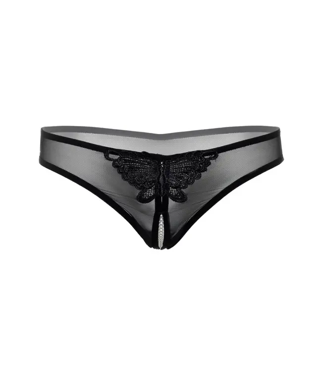 Daring - Indra - Crotchless beaded thong black
