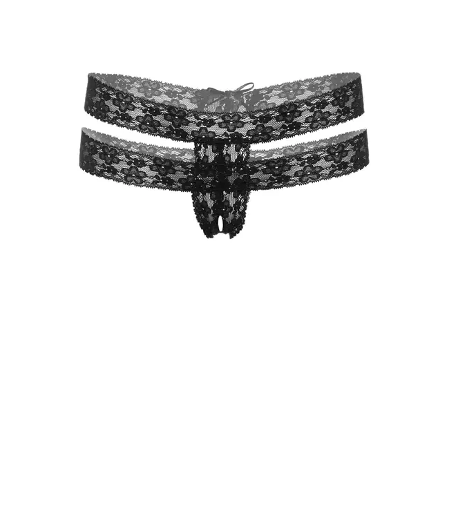 Daring - Lucy - Crotchless thong panty black