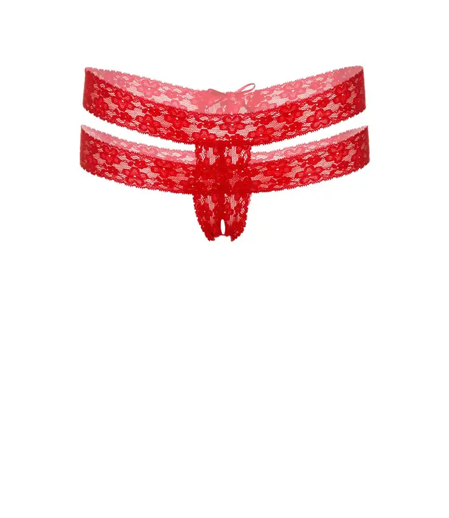 Daring - Lucy - Crotchless thong panty red