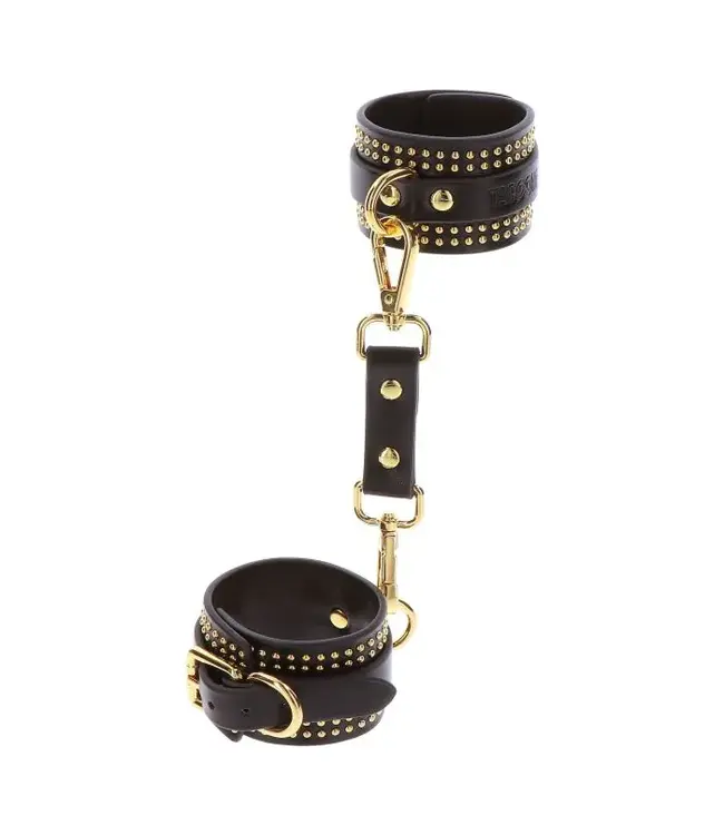 Vogue - Studded wrist cuffs set black/gold