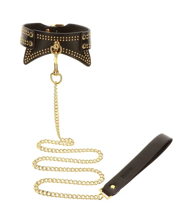 Vogue - Studded collar and leash black/gold