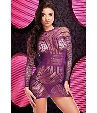 Lapdance Sexy Long Sleeve Dress, Purple