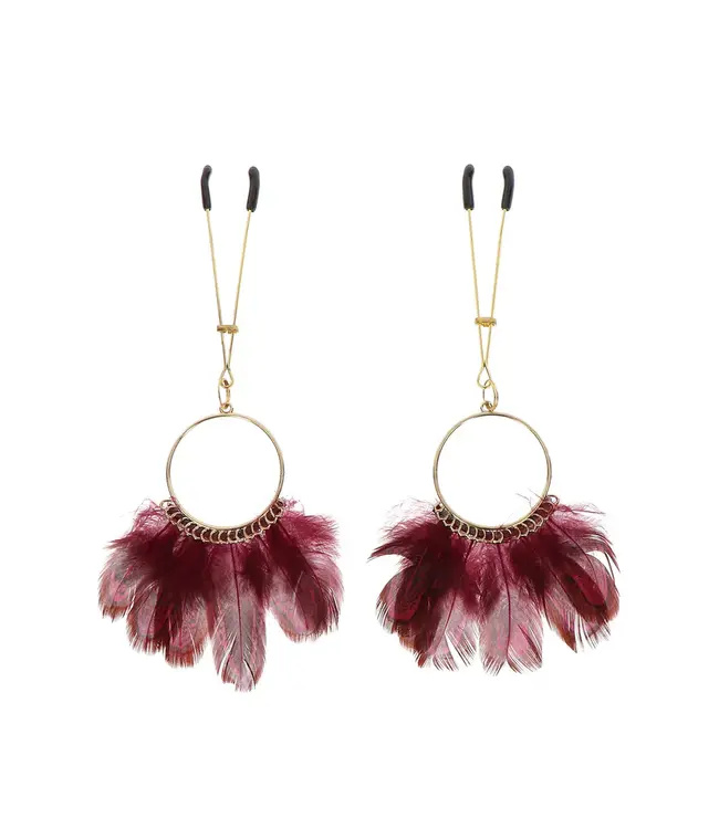 Nipple play - Tweezers with feathers