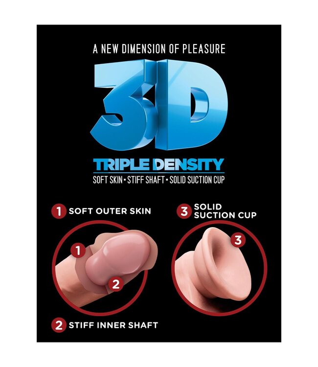 8 Inch Triple Density Fat Cock With Balls Light