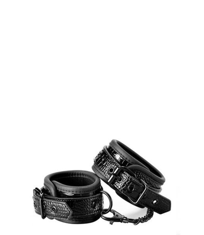 Luxury Fetish Ankle Cuffs Croco Black