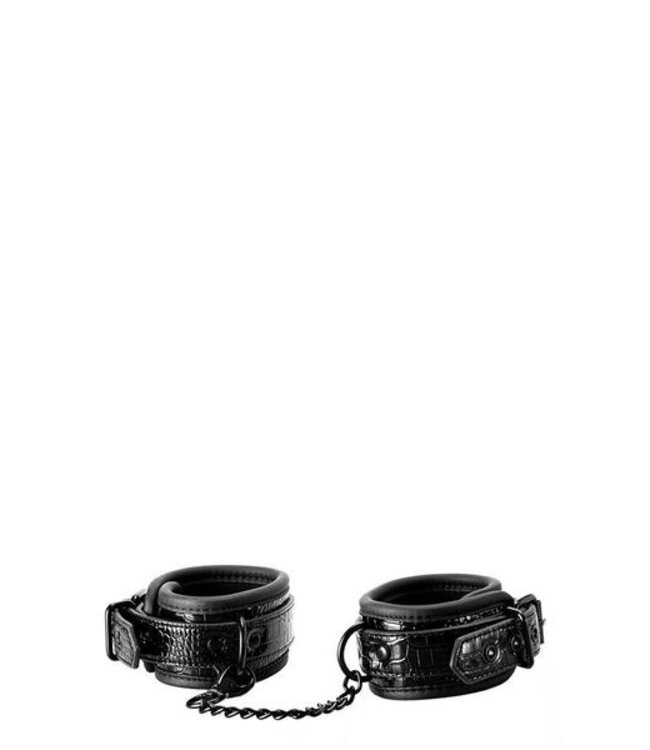 Luxury Fetish Ankle Cuffs Croco Black