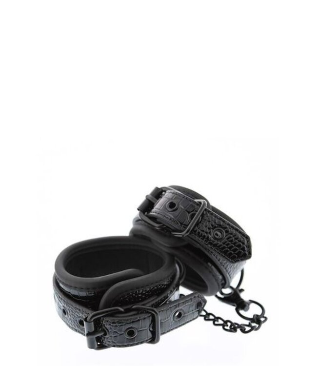 Luxury Fetish Ankle Cuffs Croco Black