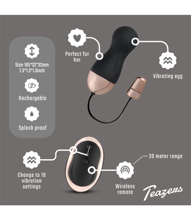 Vibrating Egg + Remote Control Black