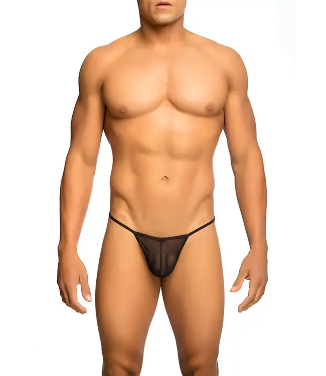 MOB Sheer T-Back Thong Black