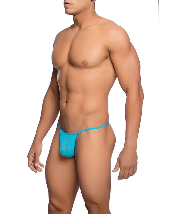 MOB Sheer T-Back Thong Aqua