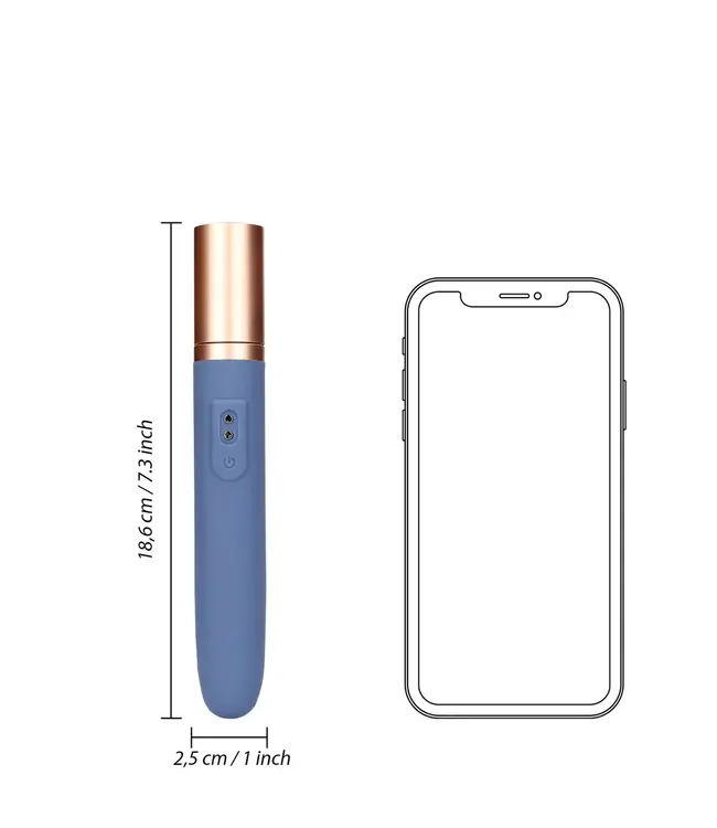 Travel Vibrator with Lube Compartment and Pump Blue