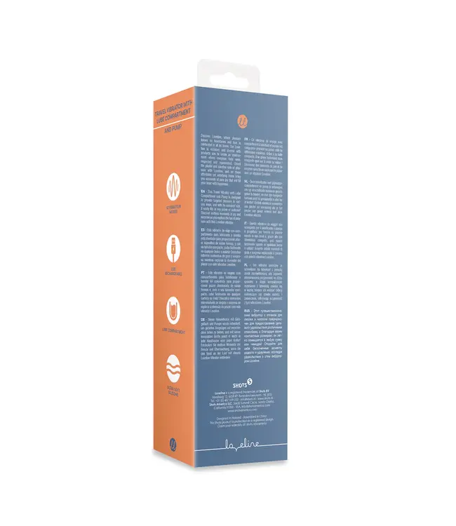 Travel Vibrator with Lube Compartment and Pump Blue