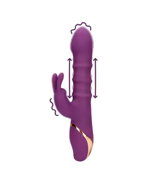 Loveline by Shots 3 Up-and-Down Moving Rings Vibrator - Orchidee Purple