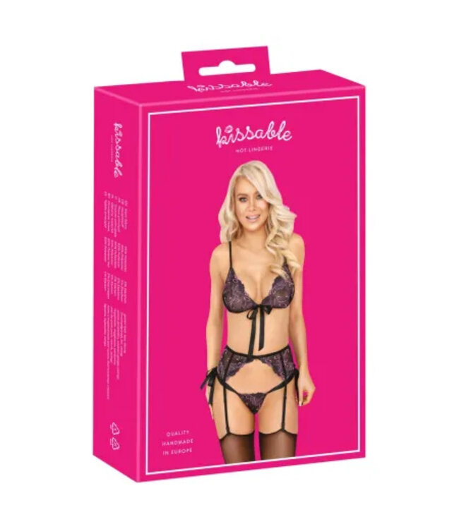 Lingerie Set with Floral Embroidery.