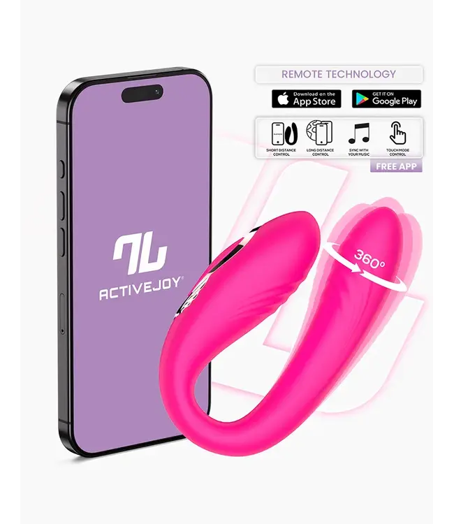 Couty - Couples Toy 360° Oscillation, App Controlled - Pink
