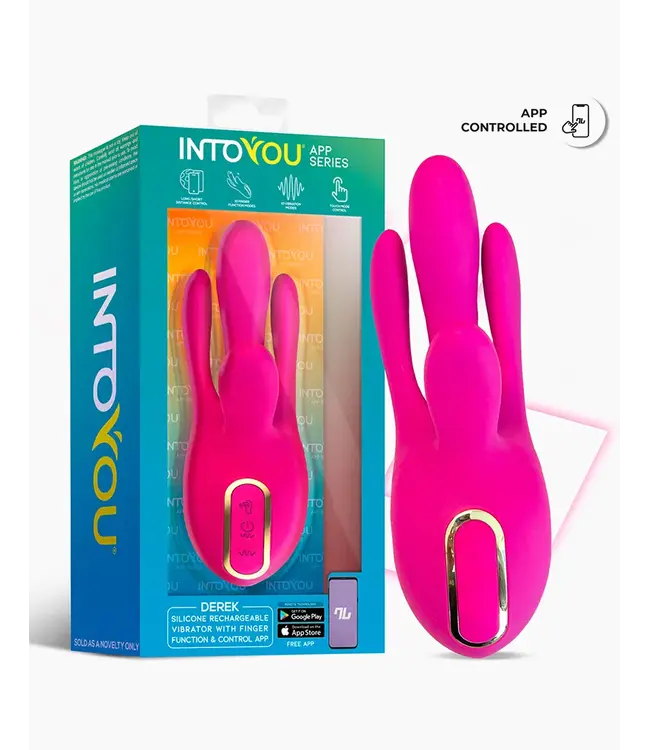 Derek - Finger Vibrator, 3 Motors, App Control - Pink
