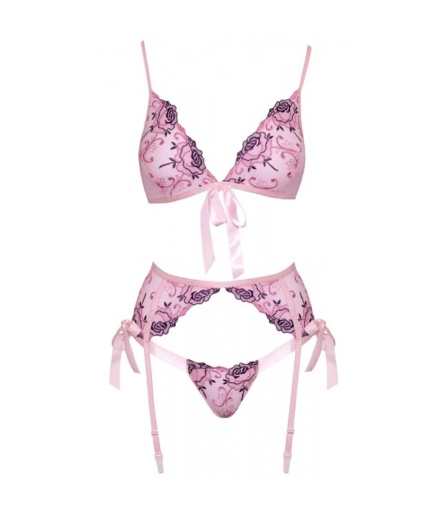 Luxury Floral Embroidery Lingerie Set