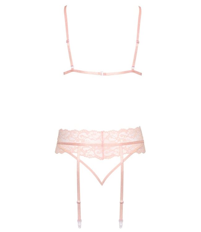 Lingerie set with garter belt Rosa