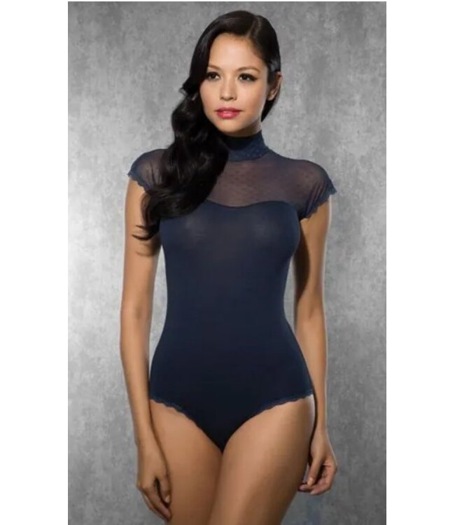 Women's Mesh Bodysuit - Dark Blue