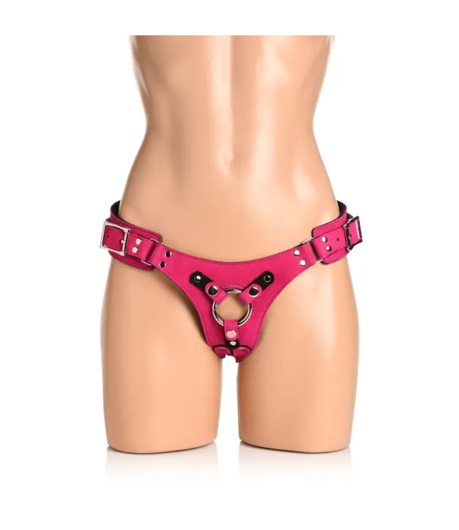 Bodice Deluxe - Leather Corset Harness - Pink