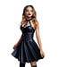Glossy Wetlook dress with collar and metal rings - Marisa