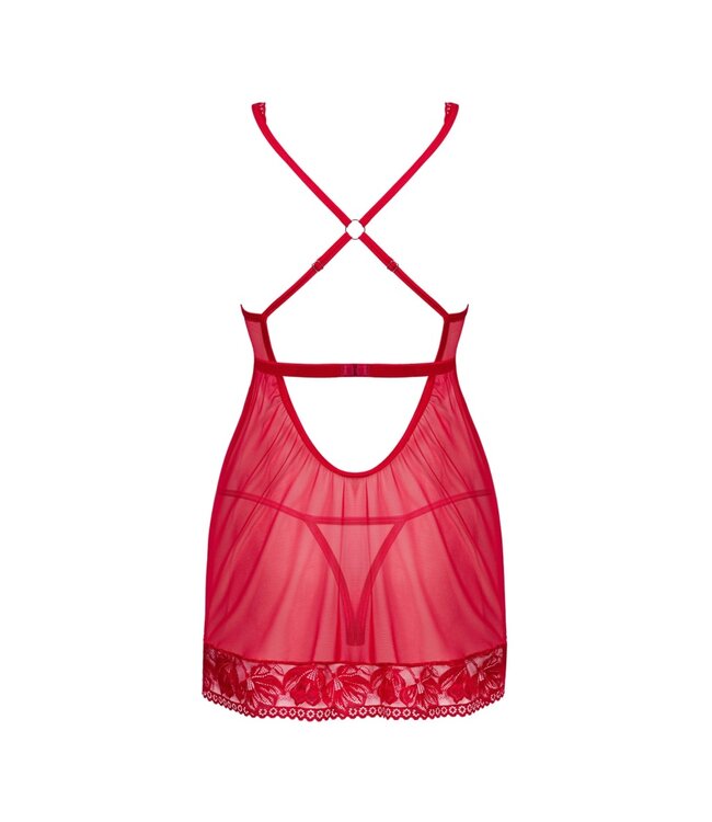 Lacelove Babydoll & Thong Red