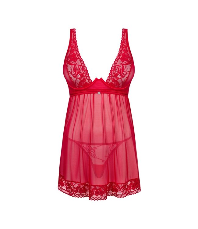 Lacelove Babydoll & Thong Red