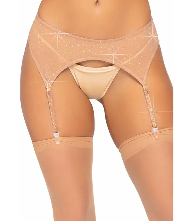 Rhinestone garterbelt O/S