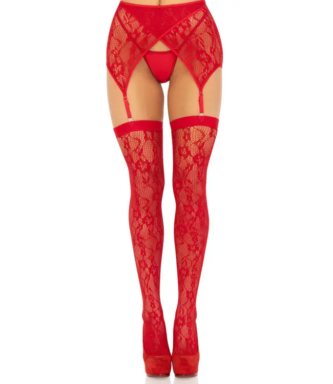 Lace Thigh Highs and Garter Belt - OS