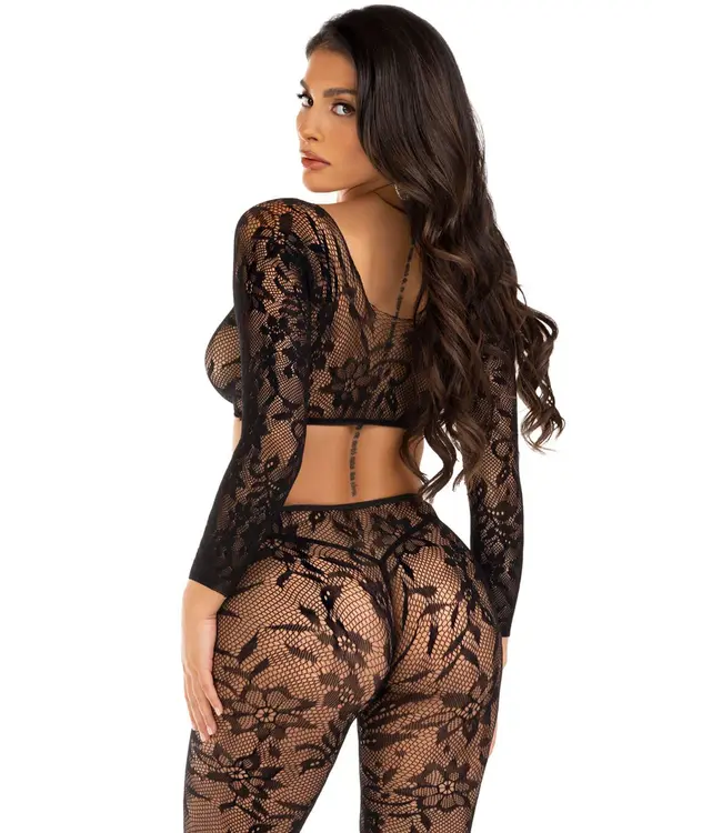 Lace Crop Top and Footless Tights