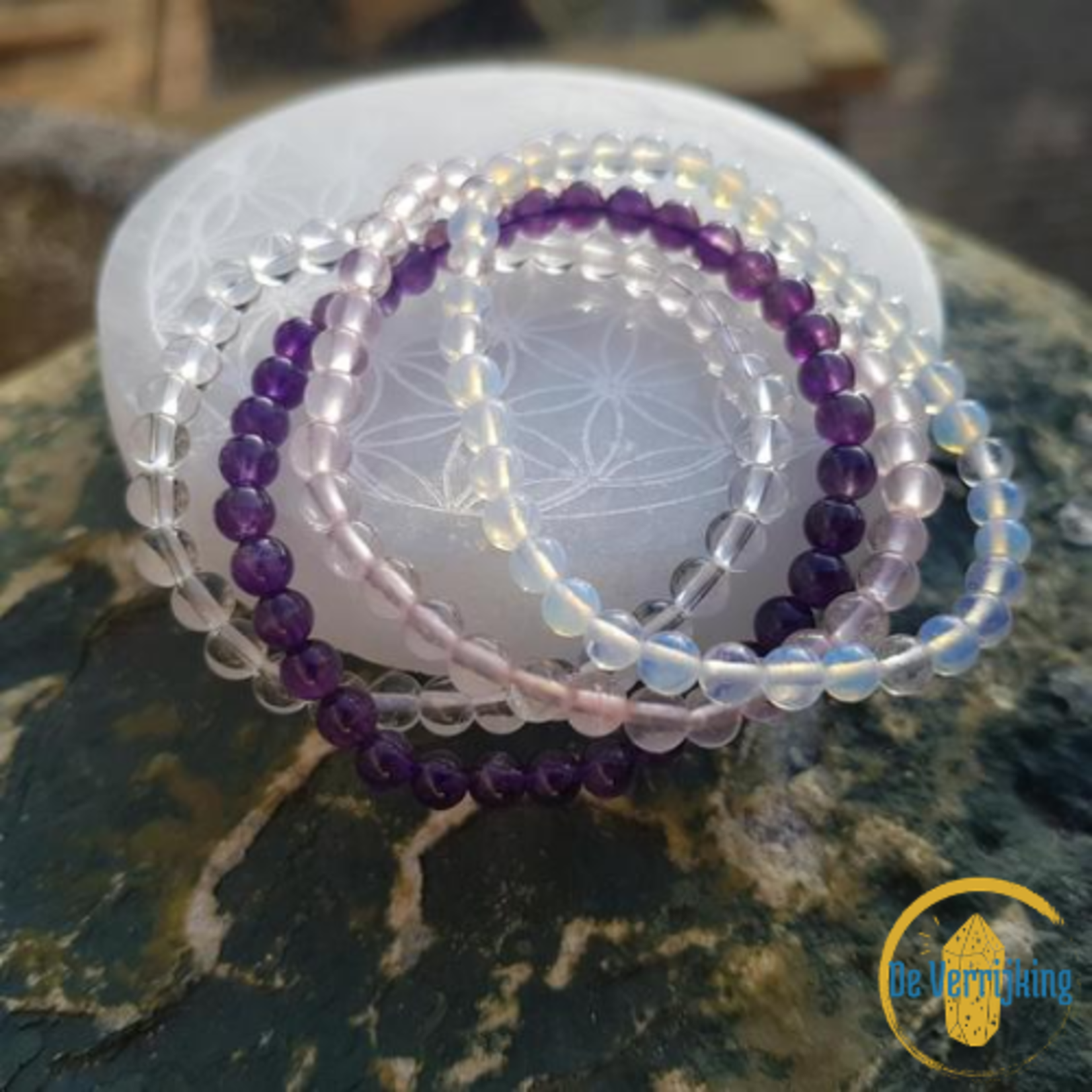 De Verrijking Rozenkwarts | Kralenarmband | 14cm