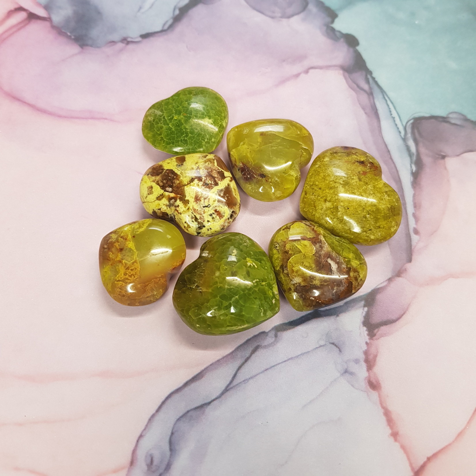 De Verrijking Groene Opaal Hart 2,5 cm