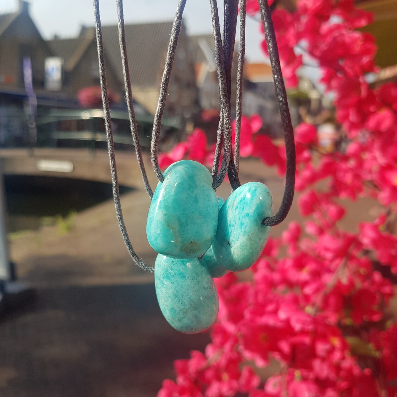 De Verrijking Amazoniet Druppelvormige Doorboorde hanger