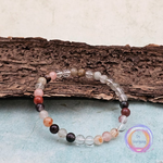 De Verrijking Kwarts met inclusies | Kralenarmband 6mm/19cm