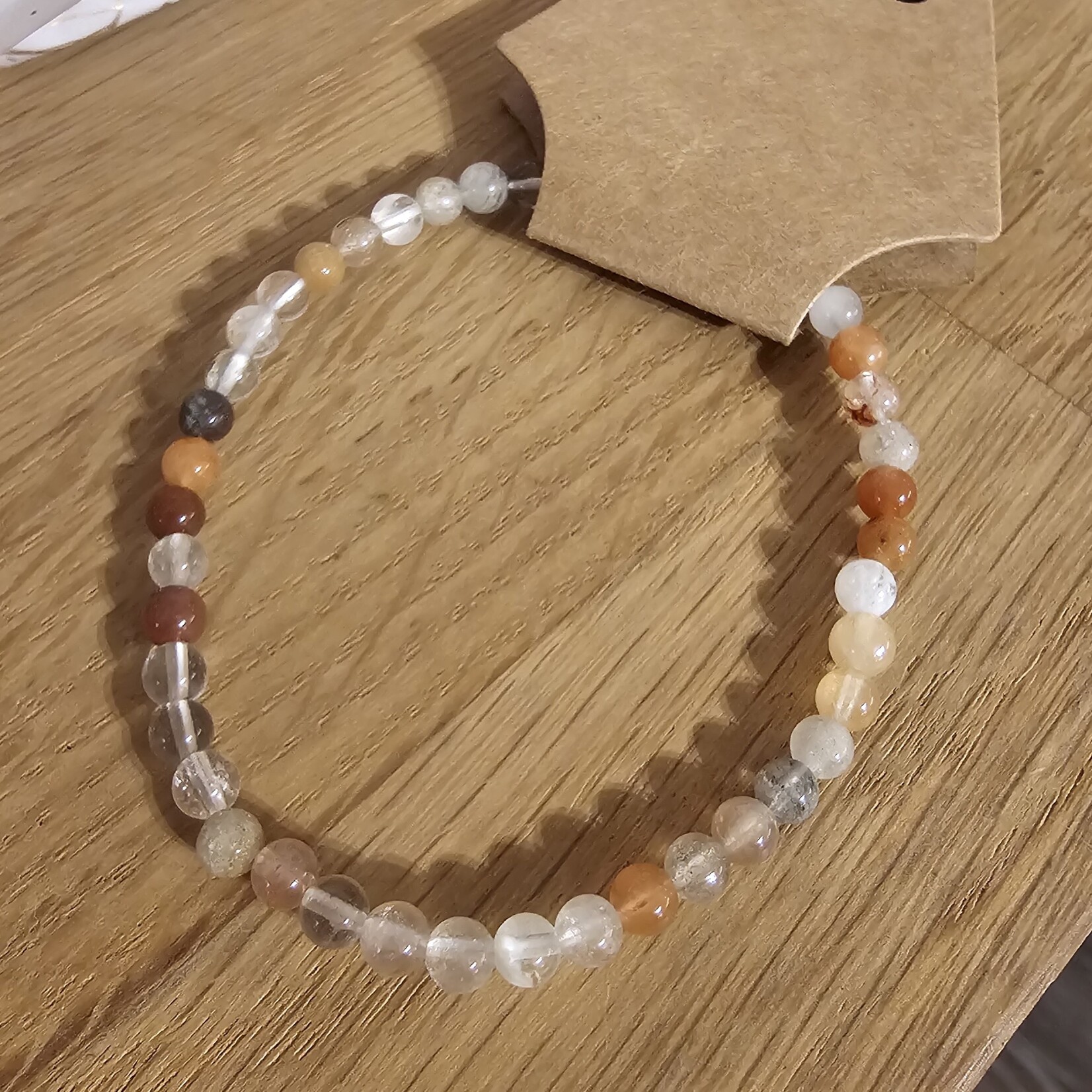 De Verrijking Kwarts met inclusies | Kralenarmband 4mm/19cm