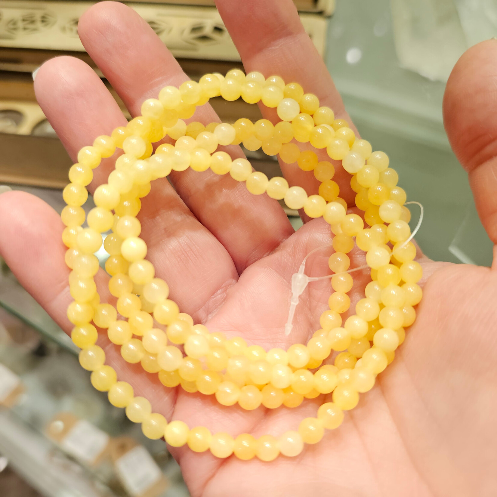 De Verrijking Gele Calciet | Kralenarmband 4mm