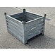 Gebruikte Stapelbak met klep aan korte zijde 1000x800x600mm Verzinkt Gebruikte Stapelbak met klep aan korte zijde 1000x800x600mm Verzinkt