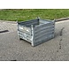 Gebruikte Stapelbak met klep aan korte zijde 1000x800x600mm Verzinkt Gebruikte Stapelbak met klep aan korte zijde 1000x800x600mm Verzinkt
