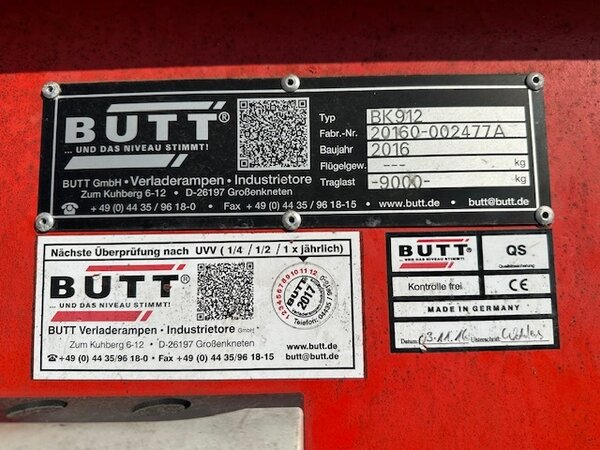 Butt Gebruikte Butt Laadbrug 9 Ton