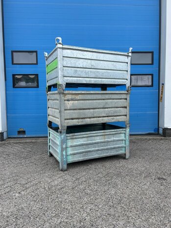 Partij gebruikte verzinkte stalen bakken (3st) 1200x800x600mm Partij gebruikte verzinkte stalen bakken (3st) 1200x800x600mm