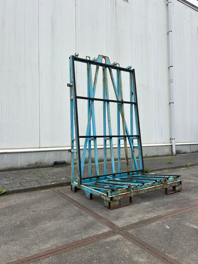 Gebruikte enkelzijdige blauwe glasbok 1450x1150x2500 mm