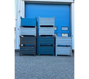 Partij aanbieding 10x Gebruikte stapelbak staal 1000x800x600mm grijs gelakt