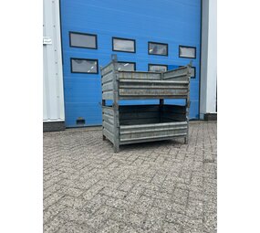 Partij (2st) stalen stapelbak met klep 1200x800x670mm 