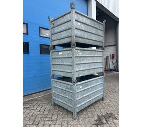 Partij (3st) stalen stapelbak 1200x800x800mm 