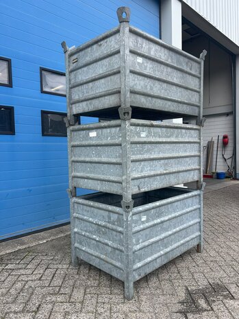 Partij (3st) stalen stapelbak 1200x800x800mm Partij (3st) stalen stapelbak 1200x800x800mm