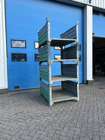 Partij (9st) gebruikte stalen stapelbak 1200x1000x600mm Partij (9st) gebruikte stalen stapelbak 1200x1000x600mm