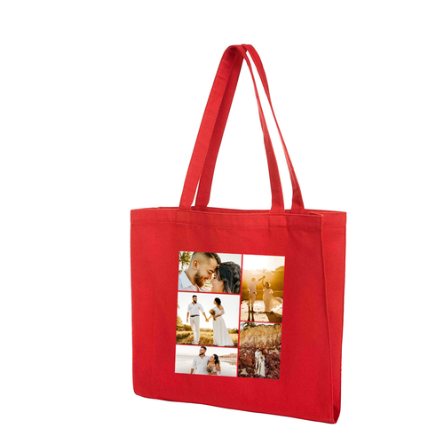 Bedrukte tote bag met foto's en tekst