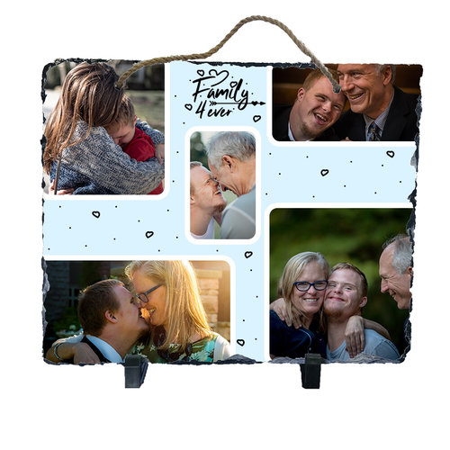 Leisteen rechthoekig met foto's tekst en illustraties 29 x 23,5 cm