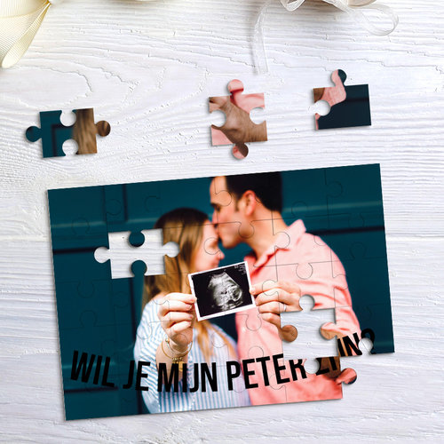 Houten puzzel bedrukt met foto en tekst 30 stukjes